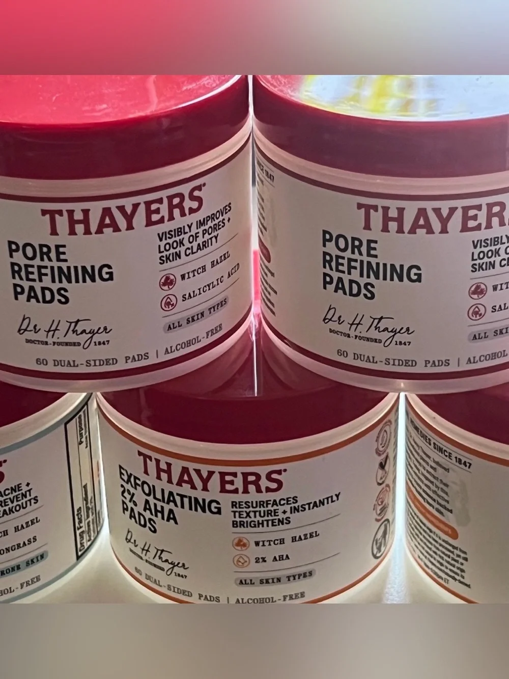 Thayers Blemish Clearing, Pore Refining & Exfoliating Pads X’s 5 Brand New Jars!